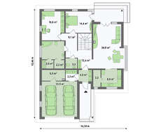 Планировка современного особняка площадью 259 кв. м в европейском стиле