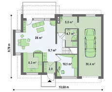 Проект современного уютного коттеджа