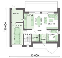 Мансардный жилой дом с восхитительной верандой