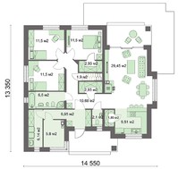 Современный жилой коттедж с чердаком