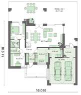 Двухэтажный дом с спальными апартаментами на первом и втором этаже