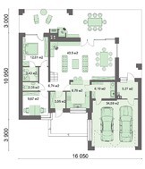 Двухэтажный жилой дом с двумя спальнями на первом этаже