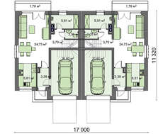 Жилой дом для проживания двух семей с красивыми балконами