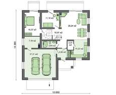 Красивый жилой особняк с просторной террасой