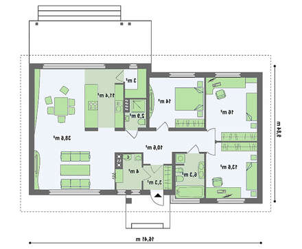 Проект одноэтажного коттеджа с чердаком