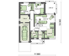 Современный дом с мансардой и гаражом