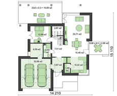 Стильный дом с просторными верандами и террасами