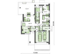 Современный дом с тремя спальнями и тремя санузлами