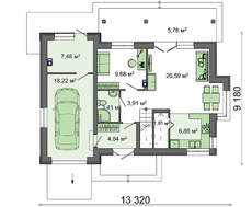 Двухэтажный дом с красивыми балконами