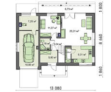 Жилой дом с мансардой и гаражом