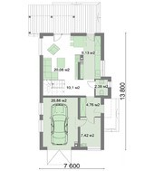 Яркий жилой двухэтажный дом площадью 80 квадратов