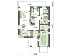 Красивый дом для загородного участка жилой площадью в 60 квадратов