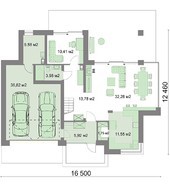 Двухэтажный дом с общей комнатой отдыха на втором этаже