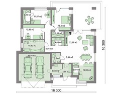 Одноэтажный дом с удобными спальнями