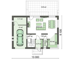 Стильный загородный дом с просторной гостиной