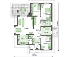 Привлекательный одноэтажный дом с кухней-студией