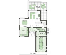 Изящный дом с открытыми террасами и балконами