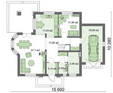 Роскошный загородный дом с эркером
