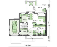 Красивый дом с каменным декором