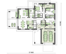 Стильный жилой дом Г-образной формы