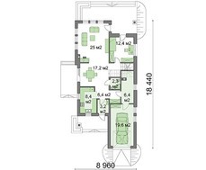 Светлый стильный двухэтажный дом