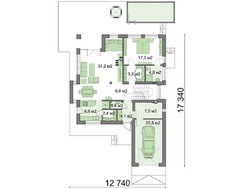 Шикарный дом, декорированный кирпичом и деревом