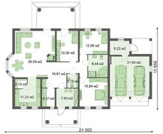 Роскошный одноэтажный дом