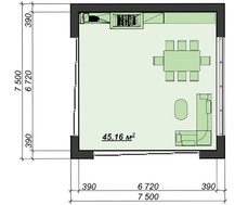 Стильная беседка барбекю площадью 50 кв. м
