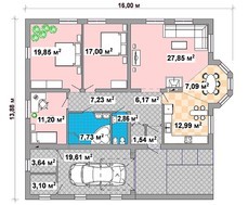 Одноэтажный дом с эркером и гаражом