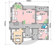 Двухэтажный особняк с шикарным подъездом