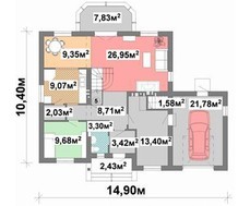 Яркий жилой дом на 2 этажа