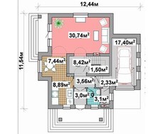 Двухэтажный строгий дом цвета жаркой саванны