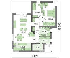 Жилой дом со спальнями на разных уровнях