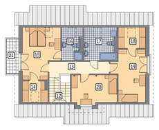 Проект яркого мансардного дома под красной крышей