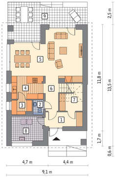 Живописный коттедж на 2 этажа с двумя террасами и колоннами
