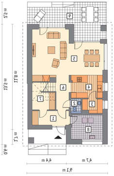 Живописный коттедж на 2 этажа с двумя террасами и колоннами