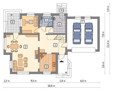 Красивый двухэтажный дом