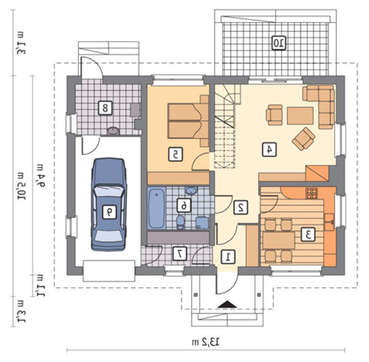 Проект современного двухэтажного дома с просторной зоной отдыха