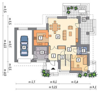 Красивый декорированный кирпичом жилой дом с гаражом и 5 спальнями