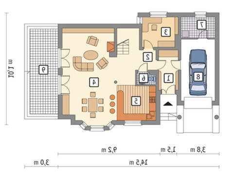 Великолепный дом с двумя ажурными балконами