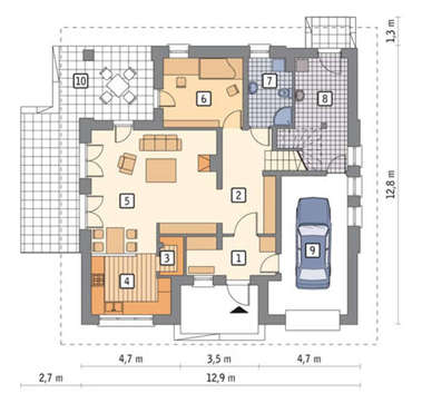 Просторный мансардный дом с уникальным экстерьером