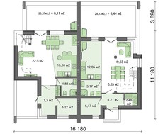 Проект двухэтажного жилого дома на две семьи
