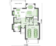 Красивая планировка двухэтажного дома с роскошными апартаментами для хозяина