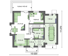 Проект красочного мансардного дома, наполненного солнцем