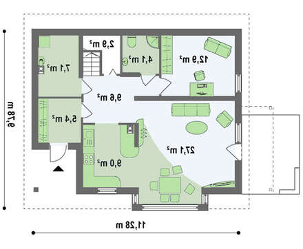 Проект уютного дома общей площадью 157 кв.м.