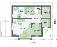 Проект уютного дома общей площадью 157 кв.м.