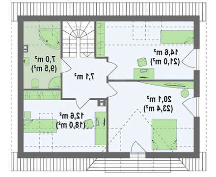 Проект уютного дома общей площадью 157 кв.м.