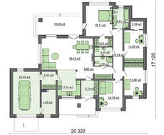 План для постройки одноэтажного загородного дома