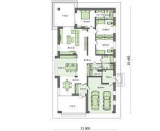 Привлекательный проект одноэтажного дома на 3 спальни
