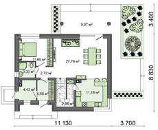 Проект компактного двухэтажного коттеджа